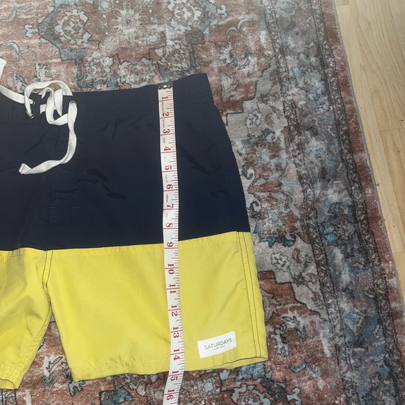 Saturdays NYC Surf NYC Swim Trunks Colorblock Navy Yellow 30 Nylon Unlined - Picture 6 of 7